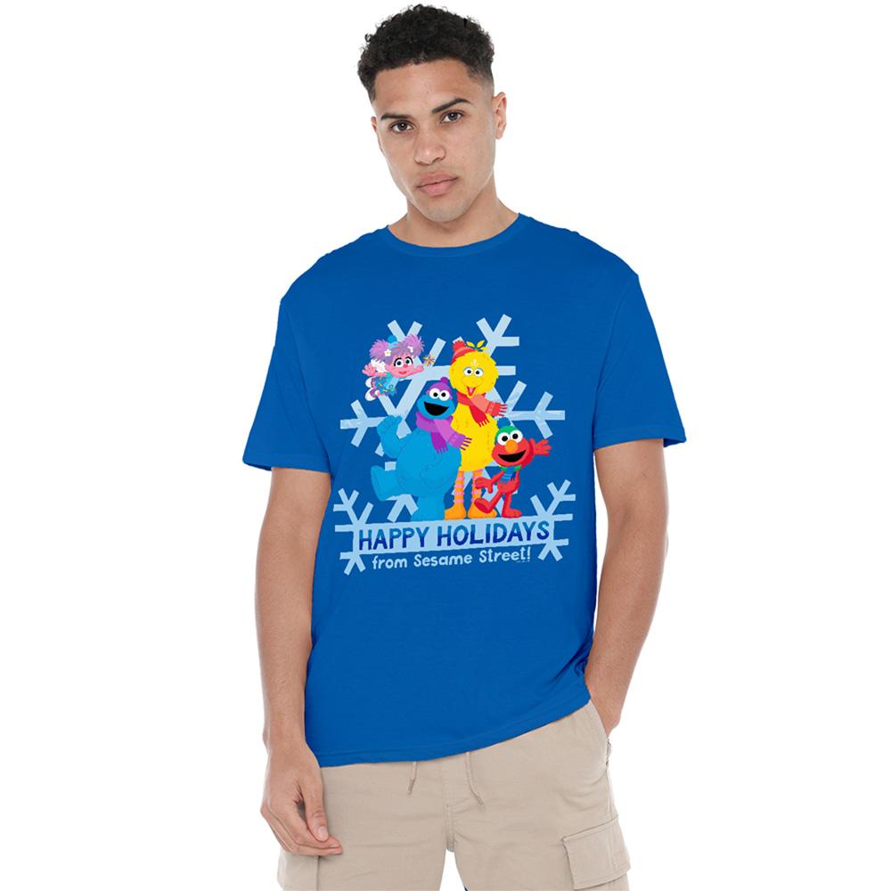 Sesame Street Unisex Adult Happy Holidays Cookie Monster T-Shirt