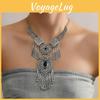 Vintage Goldton Halskette mit Kette und Perlenquaste für einen Bohème-Look