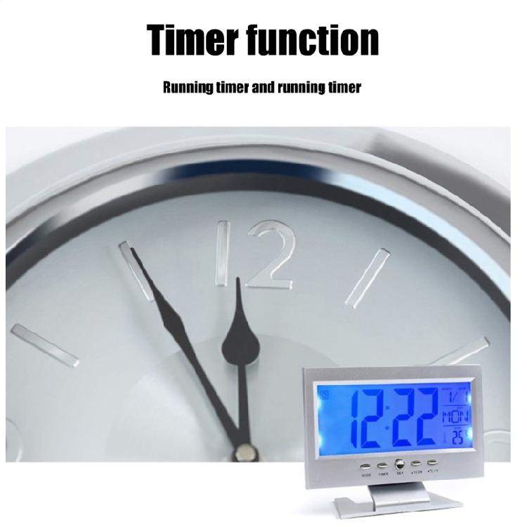 Digital Alarm Clock Battery Powereds with Voices Activated Backlit for Heavy Sleepers and Home Aesthetic