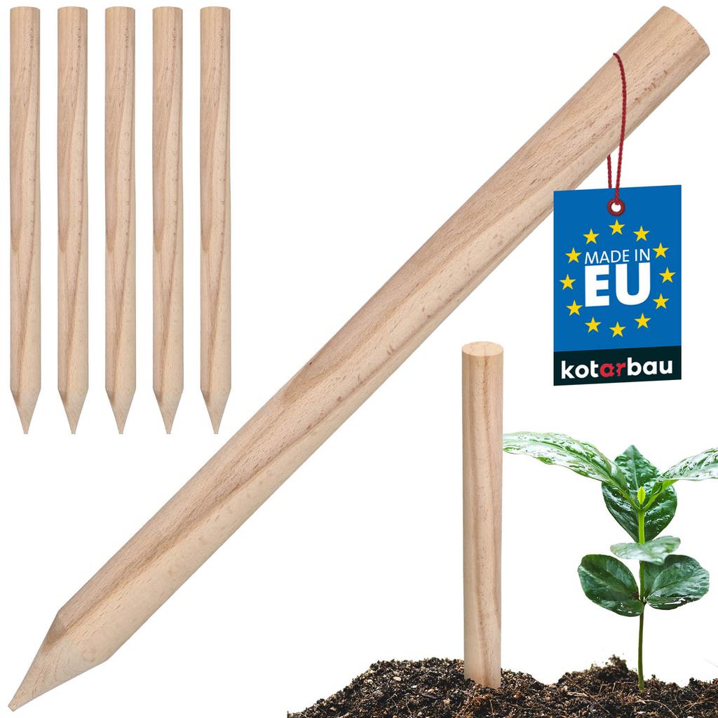 KOTARBAU® Geodetic Beech Wooden Stakes Support for Tomatoes, Vegetables, Trees, 40 CM, Set of 5