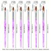 6 Pieces 6 Size Acrylic Handle Violet Nail Art Brush NO.2,4,6,8,10,12 Brush Pen Set DIY Nail Art Painting Brush