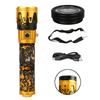 Powerful Dual Light Source LED Flashlight USB Rechargeable Zoom White Yellow Torch Long Range Flashlight With 4*181350 Battery