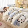 Winter Thick Three-Layer Quilted Blanket Milk Flannel Multifunctional Warm Blankets for Home Cartoon Printed Single Sofa Cover