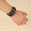 Punk Schwarz Manschette Wrap Leder Nieten Armband Armband Metall Nieten Stud Armreif für Frauen Männer Rock Gothic Schmuck