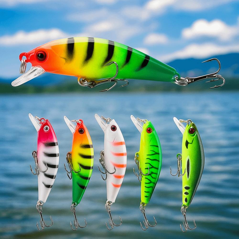 5Pcs/Boxed Slow Sinking Minnow Fishing Lure Set 6g/5.5cm Wobbler Crankbaits  Effective Bass
