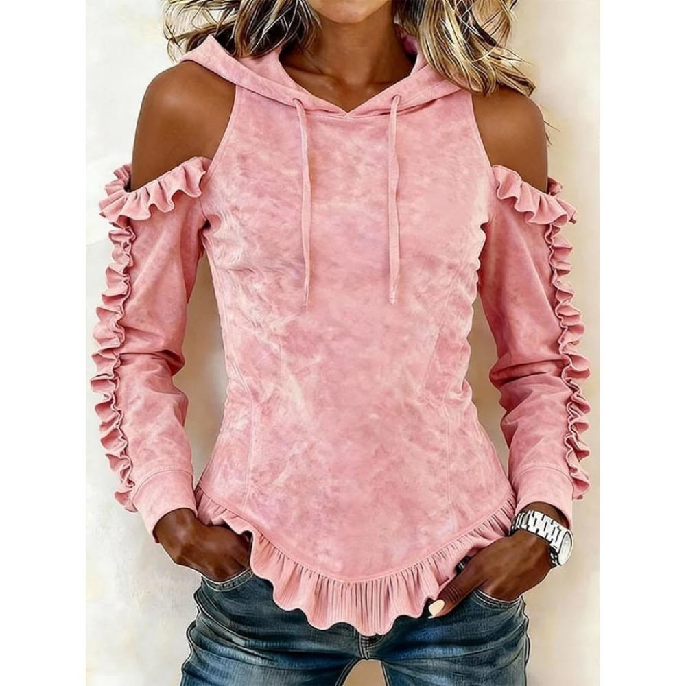 Fall/Winter New Style Women's Casual Sleeveless Long-Sleeved Drawstring Earflap Hooded Sweatshirt