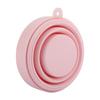 Foldable Portable Lightweight Silicone Cup with Cover for Water Coffee(Pink)