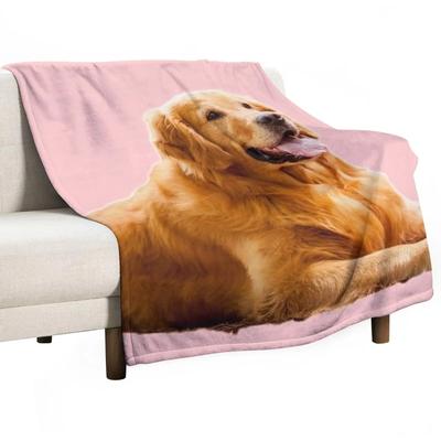 Niedliche lächelnde Golden Retriever-Überwurfdecke, flauschige Decken, groß für Sofadecken und Decken. Sofa-Überwurfdecke