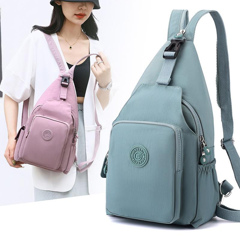 New Versatile Shoulder Crossbody Bag Lightweight Nylon Bag Multifunctional Men's and Women's Backpack Leisure Travel Breast Bag
