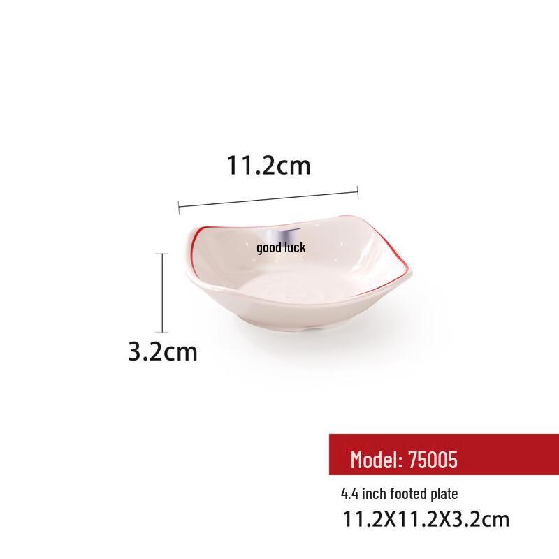 DingLe Chinese Style Melamine Square Plates, 10-Pack