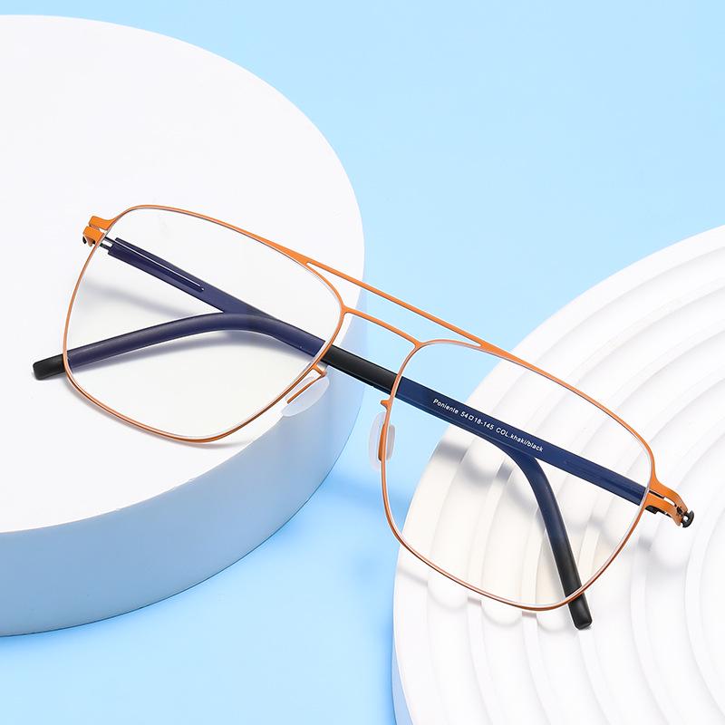 Autumn Aviator-Style Screwless Glasses: High Prescription, Fashionable Retro Frame for Women and Men