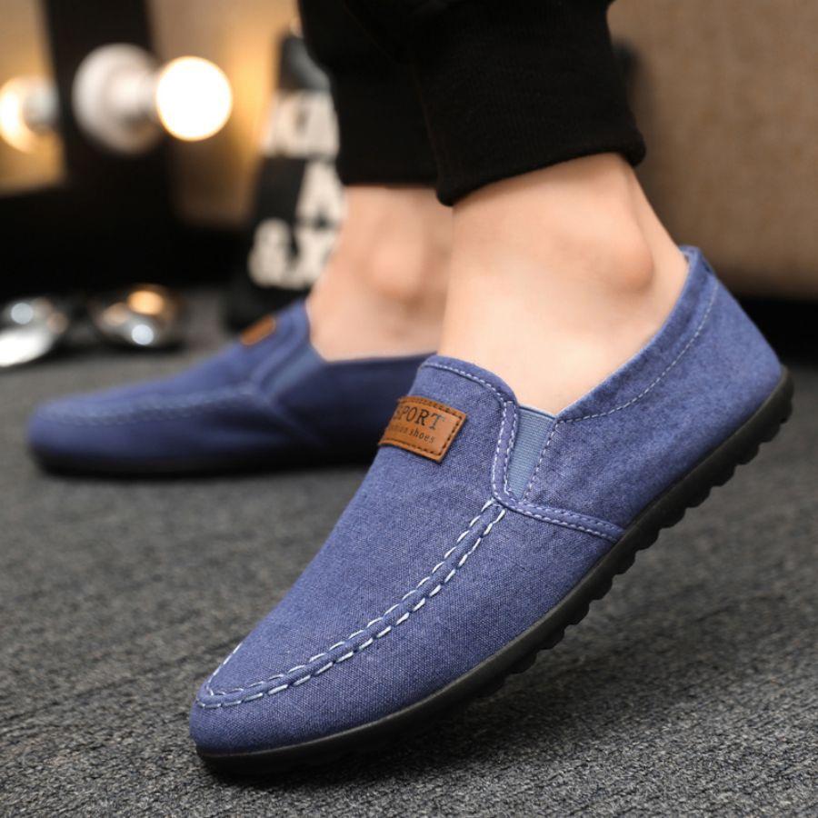

Summer low-top men s foot cover soft-soled breathable cloth shoes high-end men pedal Doudou loafers single shoes lazy 45