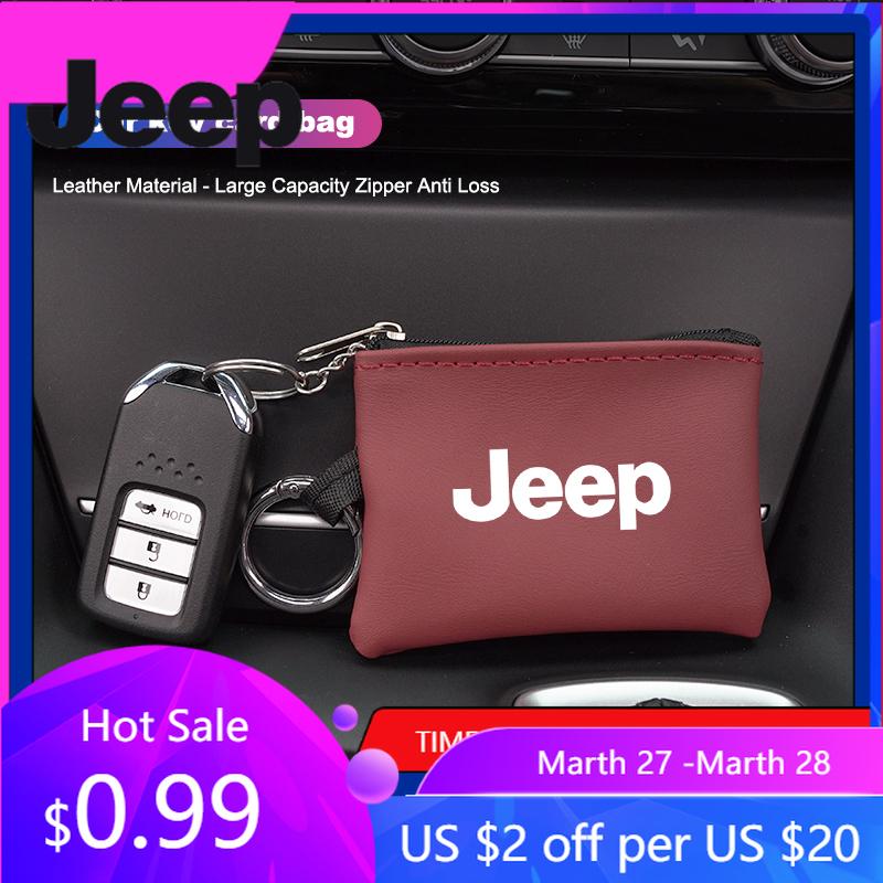 For Jeep Car Key Coin Purse Storage Bag Card Bag Portable Small Bag For Jeep Renegade Wagoneer Avenger Recon Wrangler JK Glad
