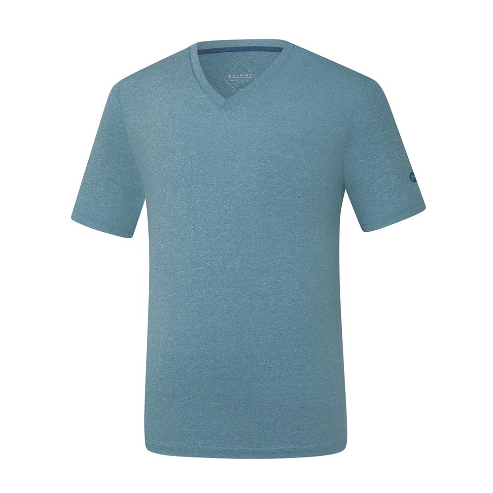 Kolon Sport Men S Summer High Cool Plain V-Neck Short Sleeve T-Shirt Krt0552M Black/095