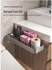 Gun Gray Wall-Mounted Bathroom Toilet Rack - Punch-Free Storage Shelf