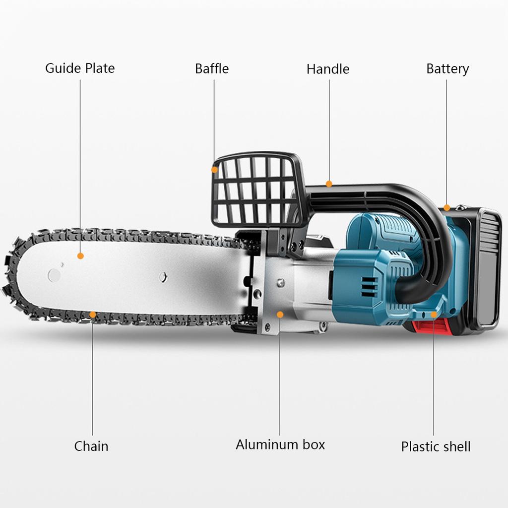 10 Inch Electric Chain Saw Pruning ChainSaw Cordless Garden Tree Wood Logging Trimming Saw Woodworking Cutter Tool Kits
