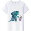 Kawaii Disney Monsters, Inc. Women T-Shirt White Female TShirt Short Sleeve Tops James -P- Sullivan Funny Mr.Q Graphic Men Tees