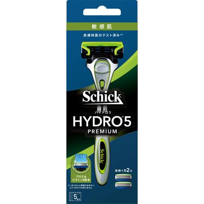 Sic japan Schick Hydro 5 Premium Sensitive Skin Holder z ostrzem + 1 ostrze zapasowe Uchwyt dla mężczyzn Maszynki do golenia dla mężczyzn Uważaj, żeby się nie skaleczyć