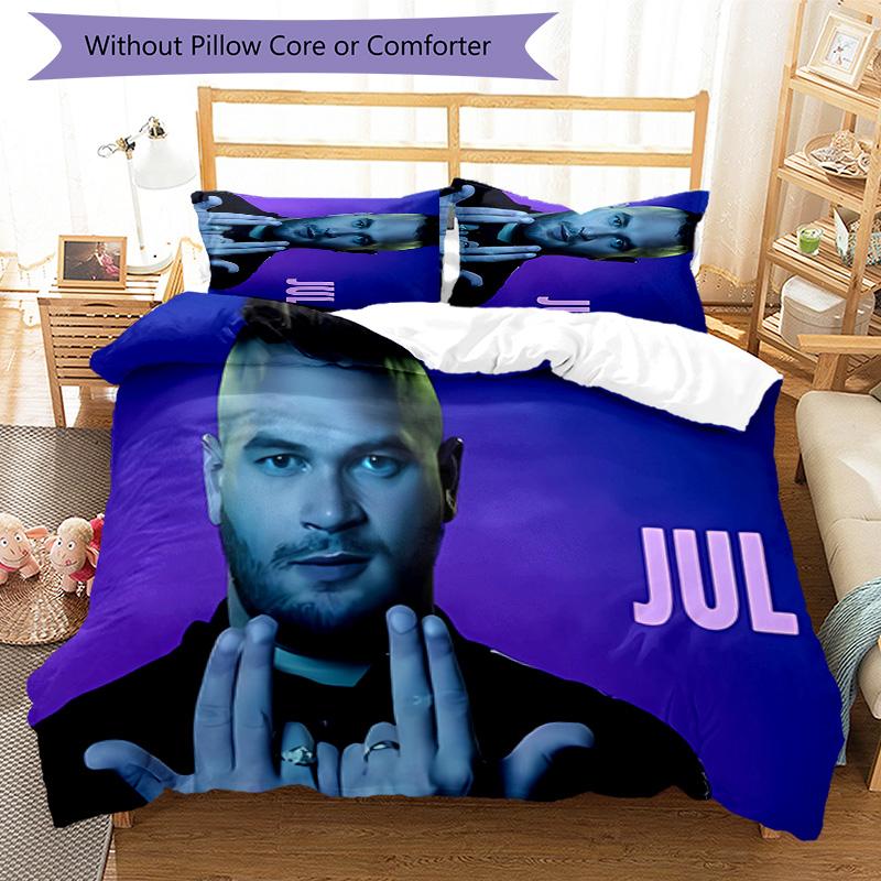 3pcs Jul  rapper pattern bedding set duvet cover set includes duvet cover &pillowcases, perfect all season bedroom decoration & gift