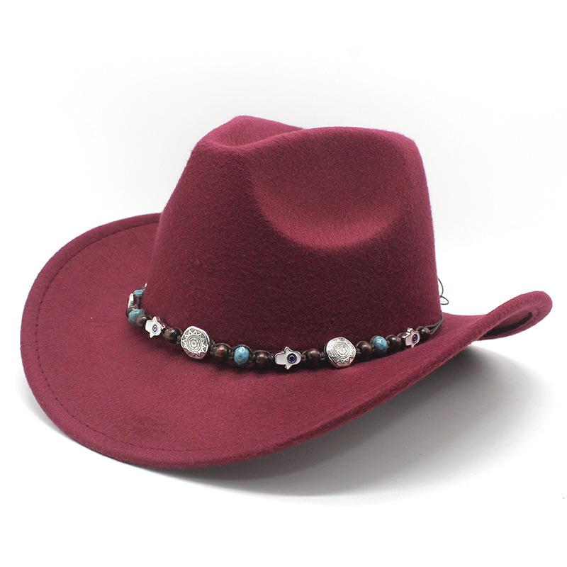 Western Cowboy Hat Felt Hat Ethnic Style Men And Women Tibetan Tibetan Upturned Edge Hat