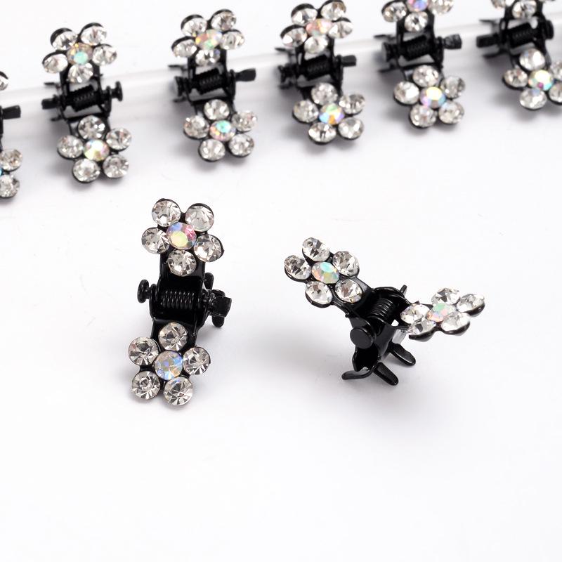 

Простая маленькая заколка-краб со стразами для челки - женский аксессуар для волос 6 pieces