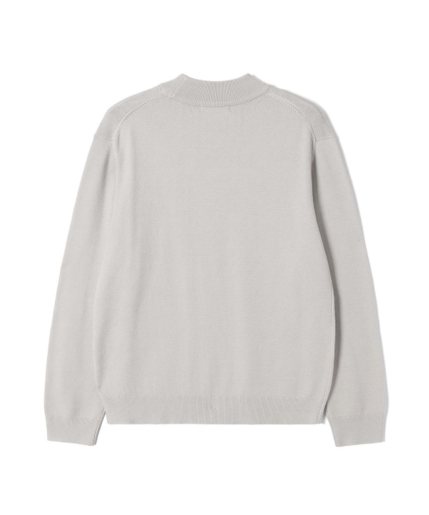 ADHOC Unisex Basic Mock Neck Knit (Lt-Beige) (Hcalka2)