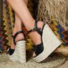 Fashion Women's Sandals Design Style High Heels Platform Wedge Women Shoes Fashion Open Toe Buckle Strap Women Shoes Banquet Party Shoes