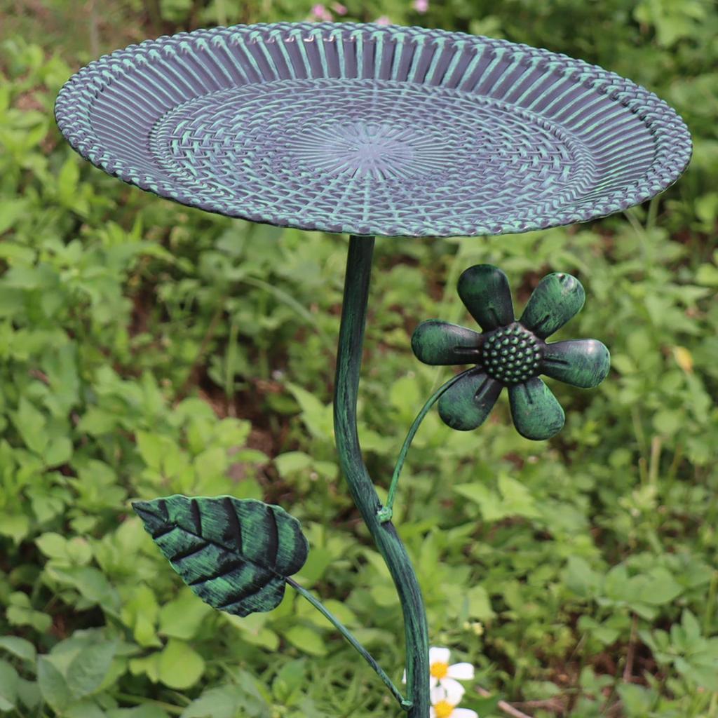 Bird Bath Bowl Easy to Install Drinking Sturdy Feeding Station Decoration Iron Birdfeeder for Garden Balcony Outdoor Porch Fence