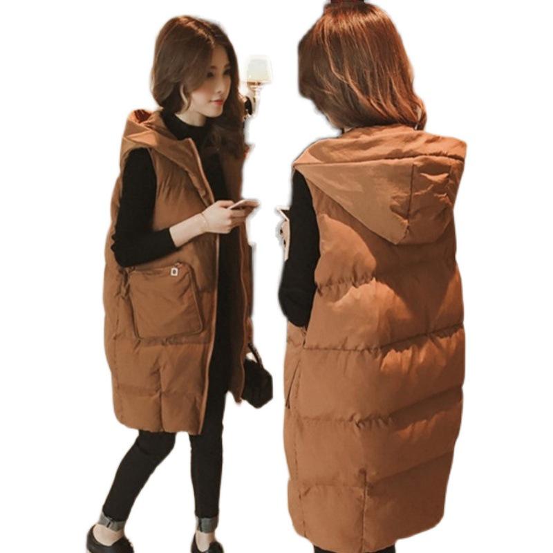 Colete de Algodão Feminino de Tamanho Grande Comprimento Médio Outono/Inverno 2022 - Emagrecedor, Versátil, Capacidade 200 Jin