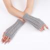 Winter Acrylic Fibre Arm Warmer Fingerless Design Stretchy Gloves Wrist Warmer for Women Outdoor Adventure Daily Wear
