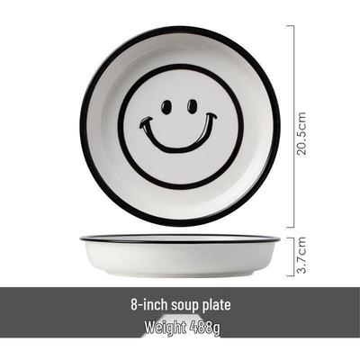 ZISIZ Smile Face Ceramic Dinnerware Set