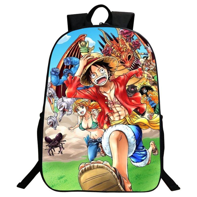 Durable And Fashionable Anime One Piece Monkey D. Luffy Travel Bookbag For Students