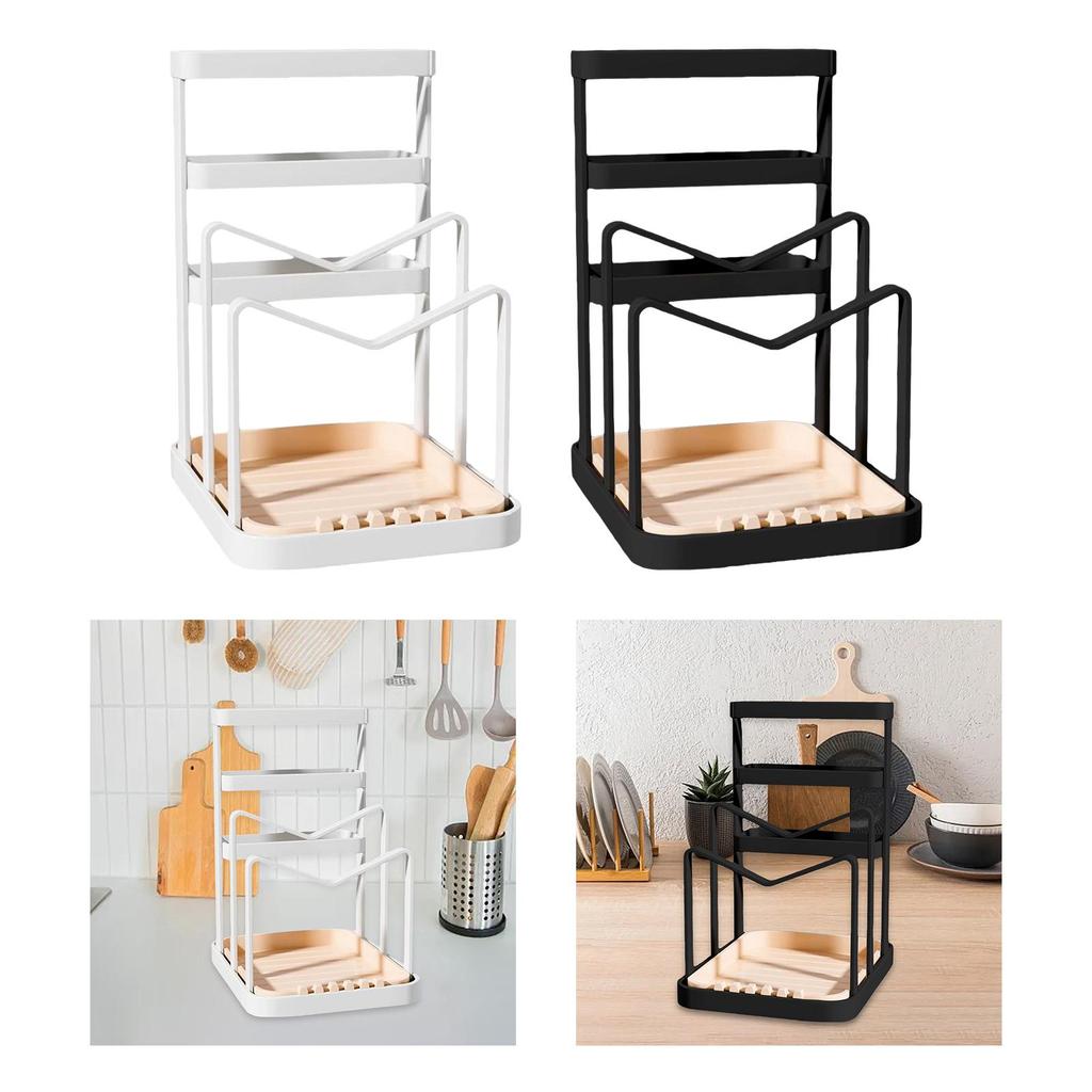 Knife Block Holder Kitchen Utensils Holder, Cutting Board Rack Pot Pan Lid Holder for Kitchen