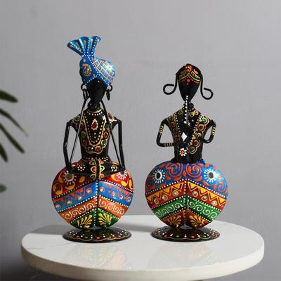 Metal Musician Set Showpiece Statue | Metal Home Decor Items | Home Decorative Items for Living Room |  Set of 2