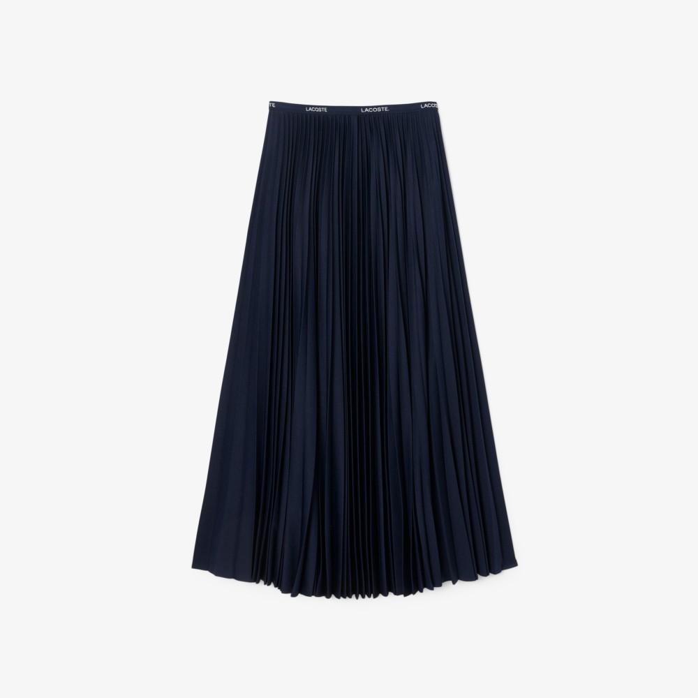 Lacoste Women's Long Pleated Poly Long Skirt JF1402-55N166
