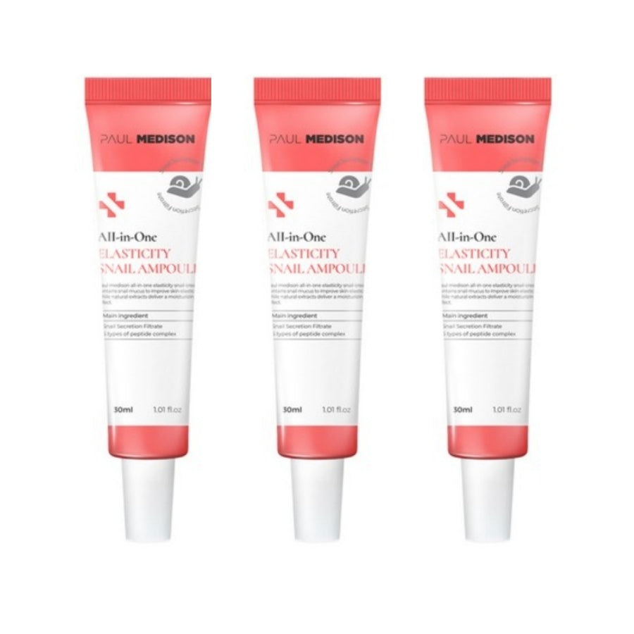 

Paul Medison All-in-One Elasticity Snail Ampoule 30ml*3Pcs/5Pcs 3Pcs