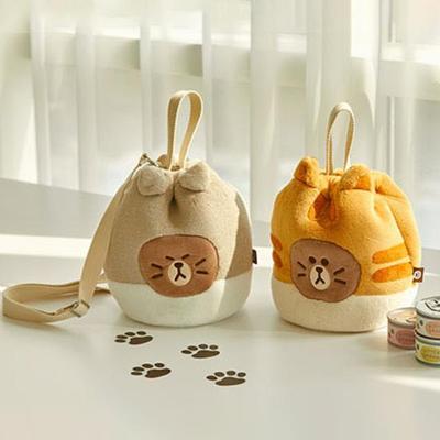 LINE FRIENDS Koťátko Hnědá Kbelíková Taška