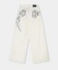 ETRE AU SOMMET Coated Washed Angel Wide Pants (White)