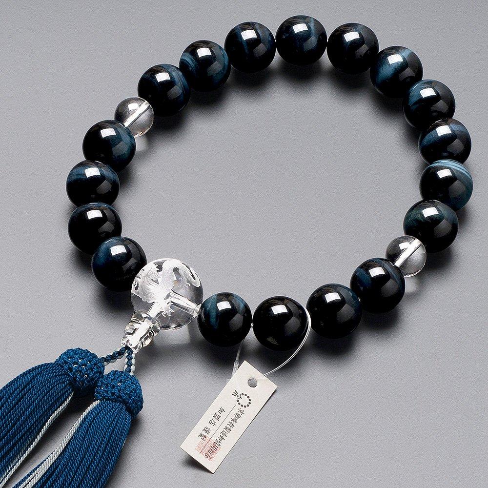 Altar Shop Takita Kyoto Prayer Beads for Blue Eye Dragon Carved 18 Pure Silk Head Bead Bag Can Be Used by All Certificate Included [Buddhist Shoten]