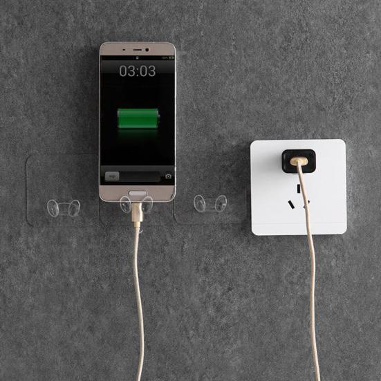 10/20Pcs Wall Mounted Storage Hooks Cord Holder Transparent Easy to Install Adhesive