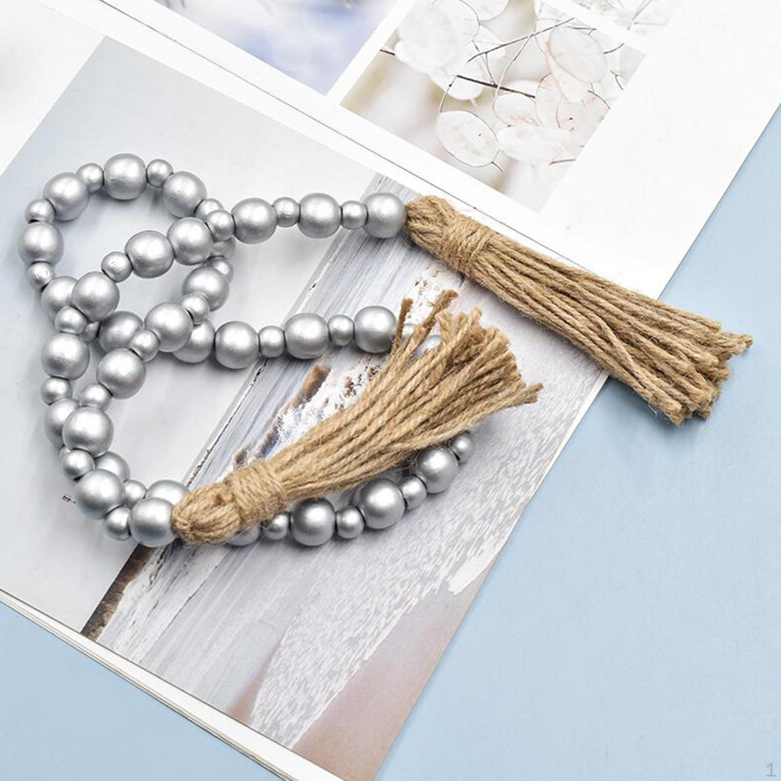 

Гирлянды из деревянных бусин Декор для фермерского дома Бусины Настенный декоративный элемент Винтажный орнамент в стиле бохо для