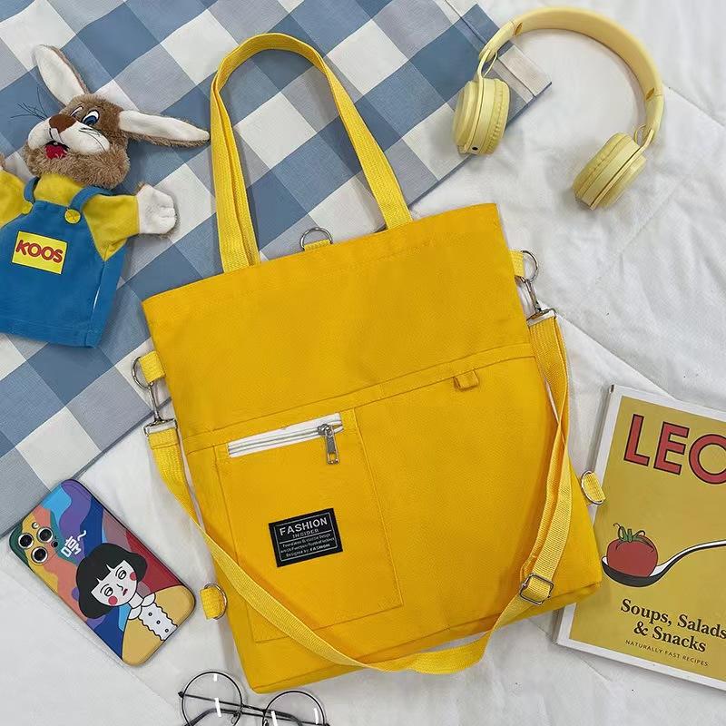 ins multi-purpose women's Korean version shoulder canvas bag fashion college student storage backpack class tutoring canvas bag