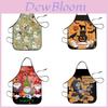 Halloween Pumpkin Skeleton Waterproof Apron With Cartoon Print For Kitchen And Home Use