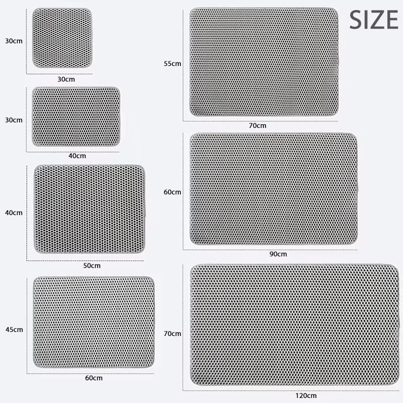 Double Layer Non-Slip Cat Litter Mat, Waterproof & Wear Resistant Pet Cleaning Pad