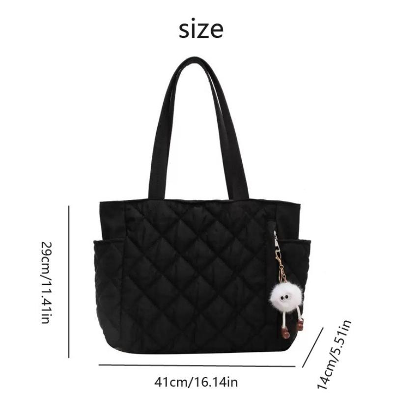 Cotton Bag Rhombus Large Capacity Women's Hand-held Tote Bag Commuter Shopping Versatile Shoulder Bag Cross-border