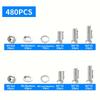 240/480-Piece M4/M5 Hex Bolts & Nuts Set, 304 Stainless Steel