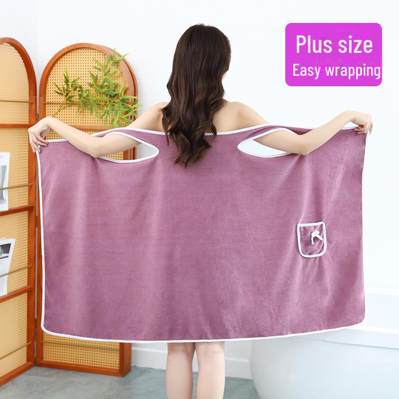 Women's Thick Coral Fleece Bath Skirt - Soft, Absorbent, No Hair Loss, Wearable Bath Towel