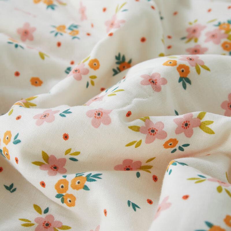 LA MAISON DE SASHA Yellow Floral Double-Layer Cotton Summer Quilt