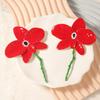 ZA Fashionable New Personalized Red Drip Enamel Metal Large Flower Earrings, Simple and High-end Exquisite Sense