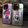 Graffiti Great Art Aesthetic David Mona Lisa Electroplate Silver IMD Case For iPhone 15 14 13 12 11 16 Pro Max XS 7 8 Plus Cover